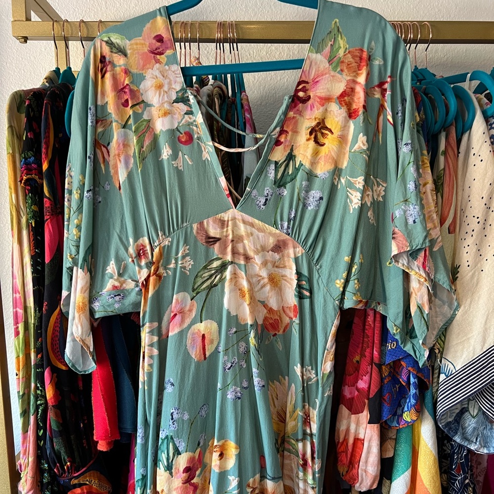 Farm Rio Blue Floral Mini Dress